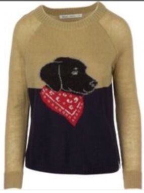 Woolrich womens wool/mohair blend dog graphic sweater size small